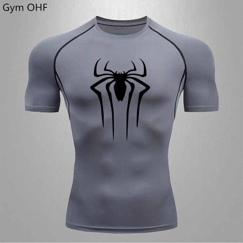 Spider Compression Shirt Mens Rashguard Fitness For Men Gym Sports T-Shirt Running Sweatshirt Outdoor Mountaineering Training