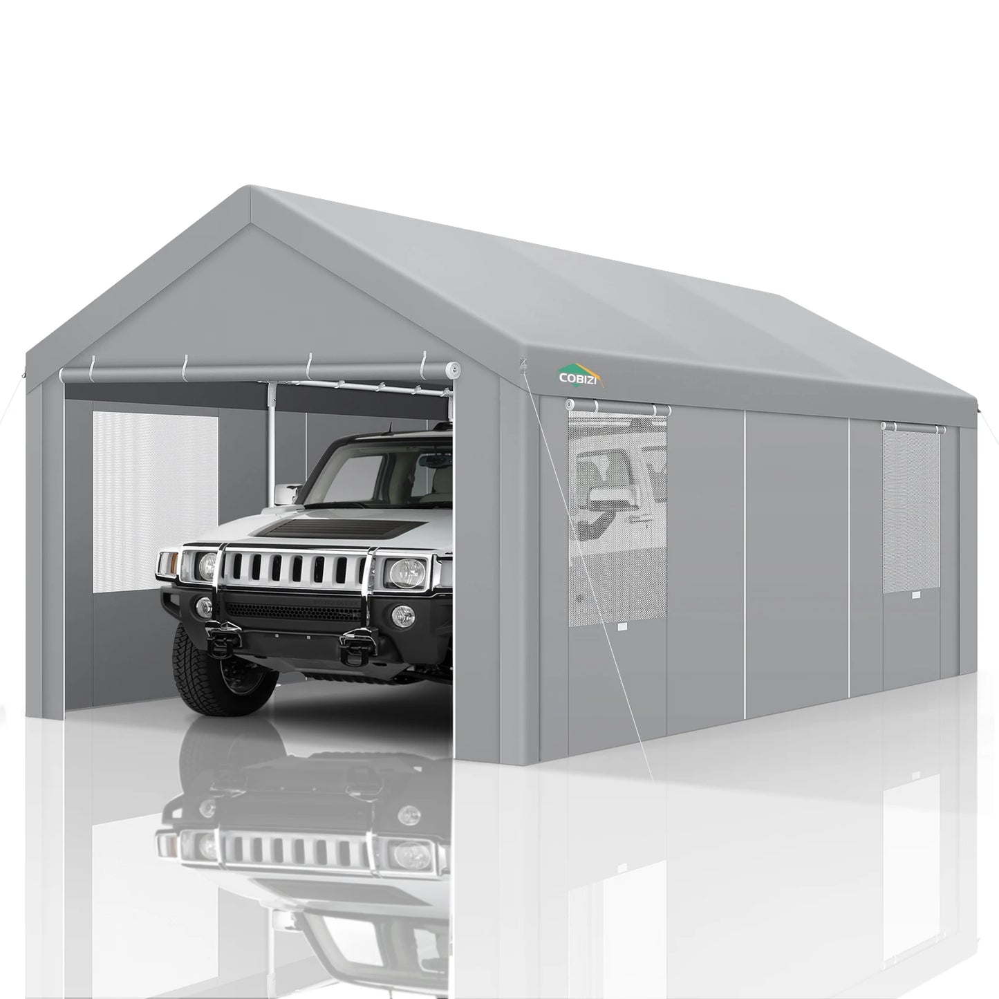 Carport Canopy 12x20 Heavy Duty Portable Garage with Roll-Up Ventilation Windows & Doors,Removable Sidewalls Car Canopy Car Tent