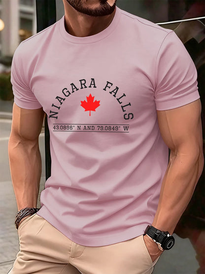 Mens Cotton Short Sleeve O-Neck T Shirt Oversized Letter Print