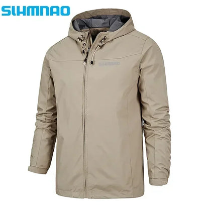 Men's Hooded Windproof Waterproof Polyester Jacket