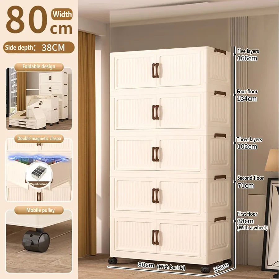 Storage Box, Household Foldable Cabinet, Storage Cabinet for Clothes, Toys, Snacks, Extra-Large Capacity Storage Cabinet, Organizing Box