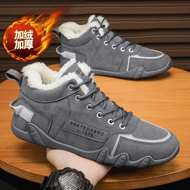 Men's Lace-Up Running Shoes, Casual Sneakers, Rubber Outsole, PU Insole