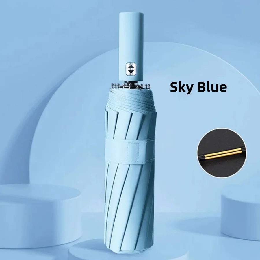 24 Bones 106cm Automatic Umbrella for Men and Women Outside Large Folding Rain and Sunshine Umbrella