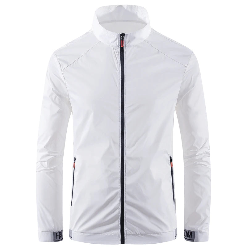 Men's sun protection clothes for summer ultra-thin breathable ice silk trendy fashion UV resistant air conditioning jacket jacke