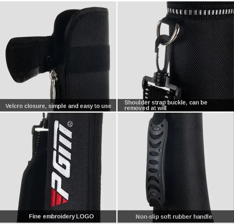 PGM  Waterproof Nylon Golf Gun Bag Protable Sunday Bag for 4~5pcs Golf Clubs Lightweight Golf Caddie Aviation Bag QIAB010