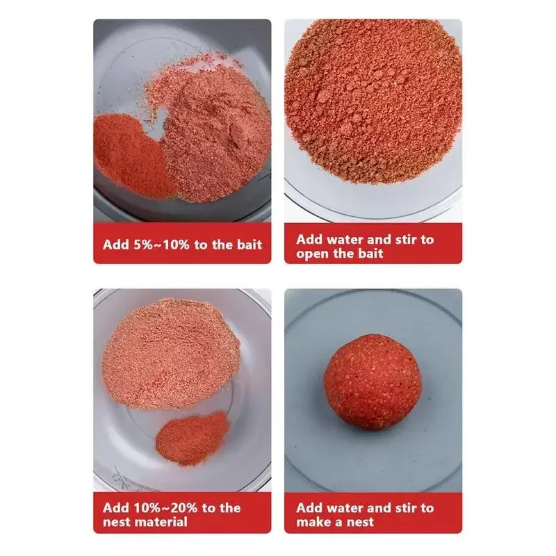 Red Worm Bait Powder Natural Highly Concentrated Fish Scent Attractant for Freshwater Fishing