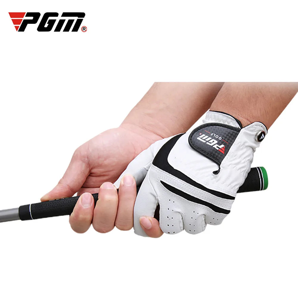 PGM Men Golf  Gloves White Breathable Kid-lambskin Genuine Leather Sport Hand Glove Wear Single Left Right Handed Batting ST022