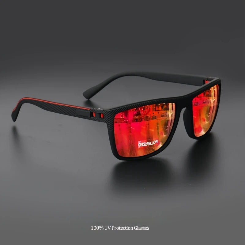 2025 New Square Frame Polarized Sunglasses High-Quality Spring Hinges Multicolor Coated Lenses for Vacation Driving Fishing UV P