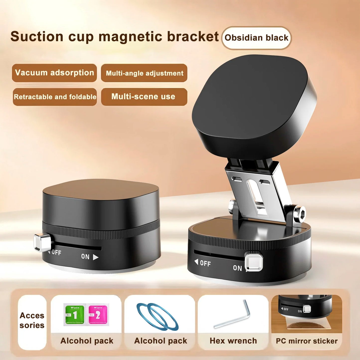 Suction Cup Magnetic Phone Holder Lazy Multi-functional Foldable Storage Holder Vacuum Suction Phone Holder