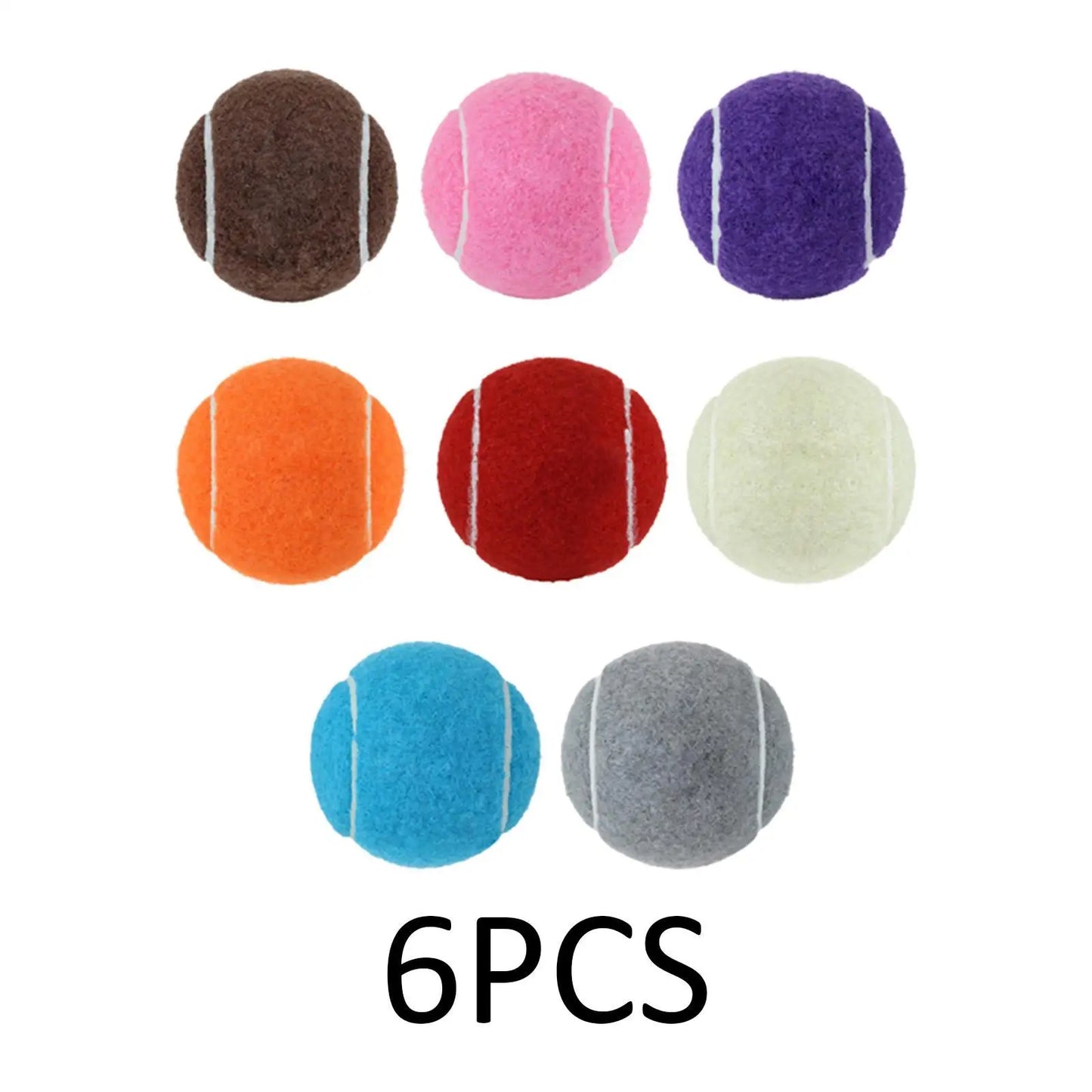 6x Tennis Balls Training Balls Practicing Dogs Toy Professional 2.52" Dia for