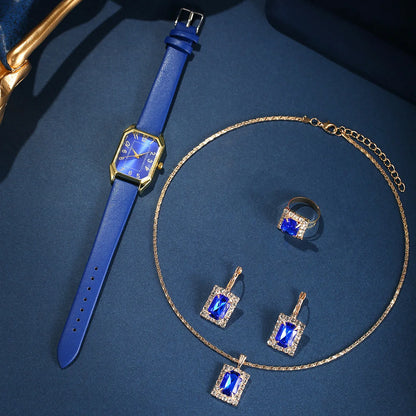 Fashionable Ladies Quartz Watch with Bracelet – Classic Square Design