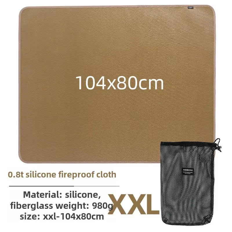 New Outdoor Camping Fireproof Cloth Picnic Barbecue Insulation Mat Flame Retardant High Temperature Fire Blanket Fiberglass Mat
