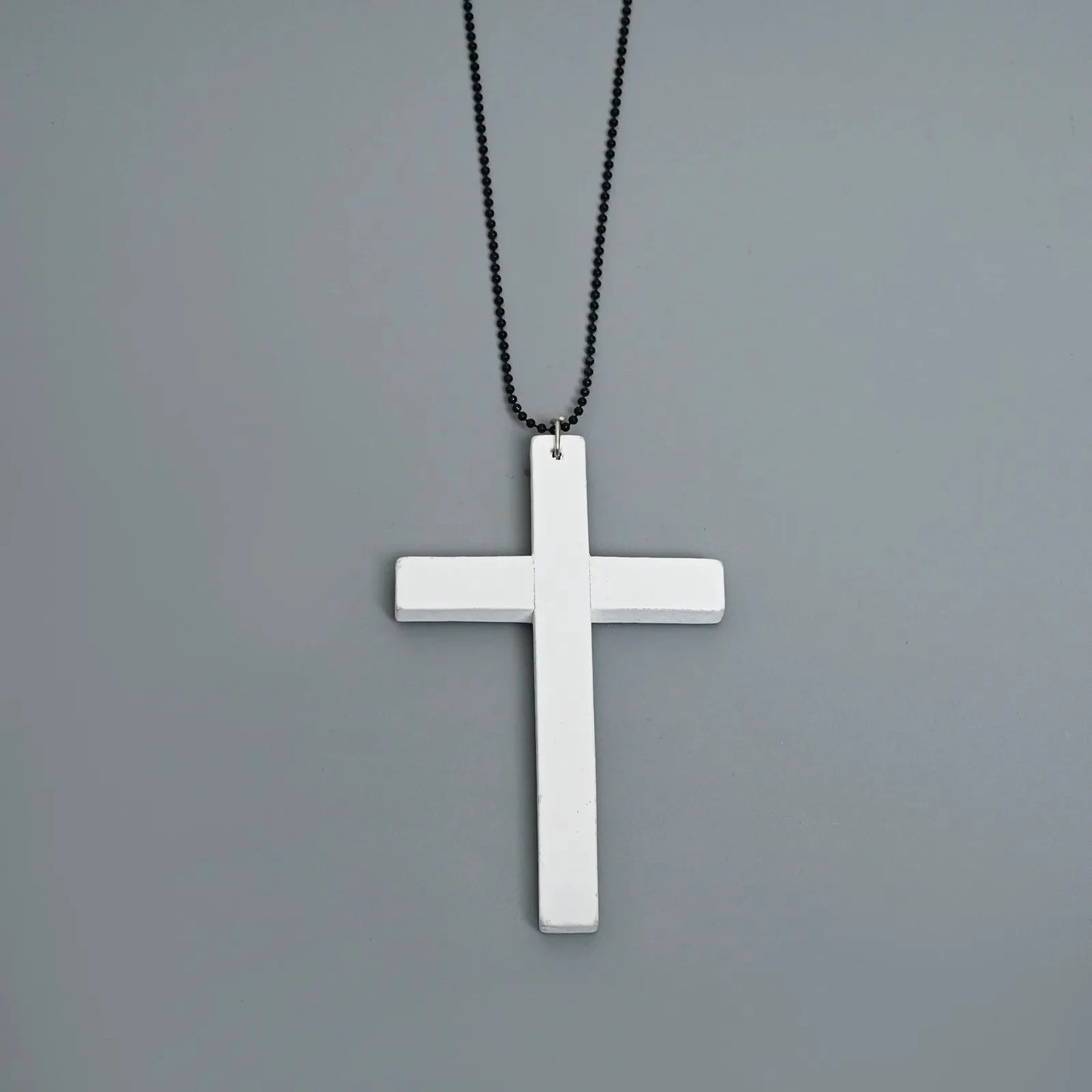 2025 New Cool Punk Gothic Wood Cross Pendant Necklace for Women Men Vintage Black White Hip Hop Y2k Necklace Party Jewelry Gift