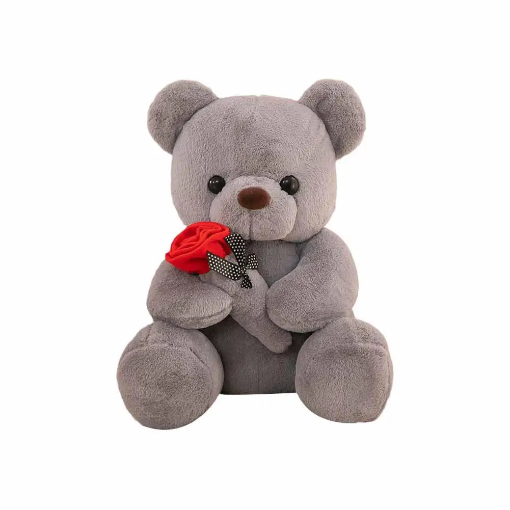 25cm Kawaii for Valentines Day Gift Teddy Bears Stuffed Animal Rose Bear Doll Valentine's Day Gift for Girlfriend
