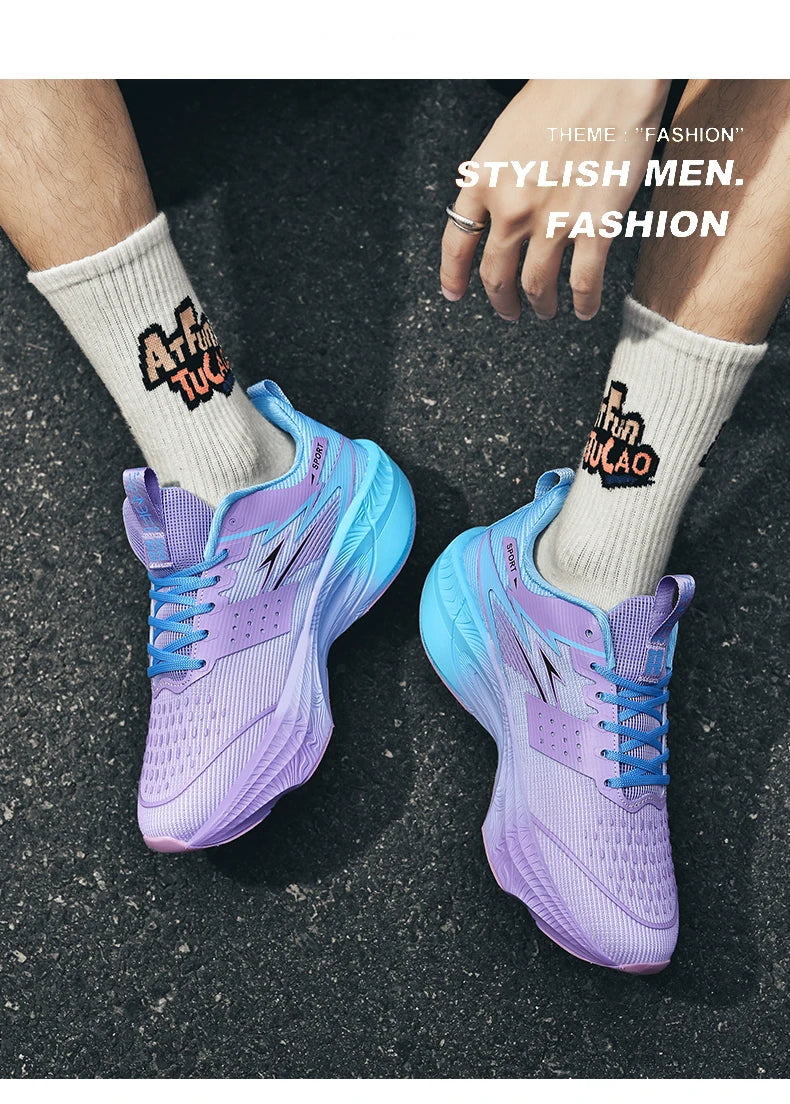 Men's Sneakers Anti-slip Cushioned Comfortable Racing Training Running Shoes Mesh Tennis Shoes Casual for Women