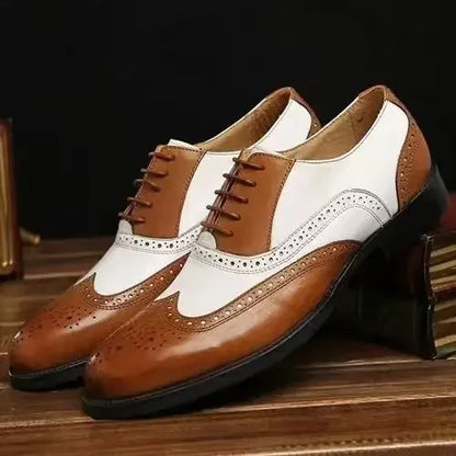 Men's Plus Size Lace Up Dress Shoes Point Toe Business Formal Wedding