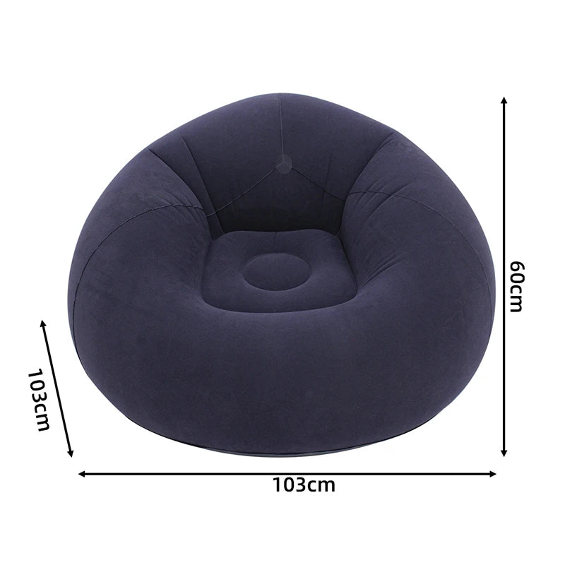 Portable Inflatable Sofa Soft Indoor Bedroom Lounge Bean Bag Chair Outdoor Camping Lazy Seat Round Single Inflatable Sofa
