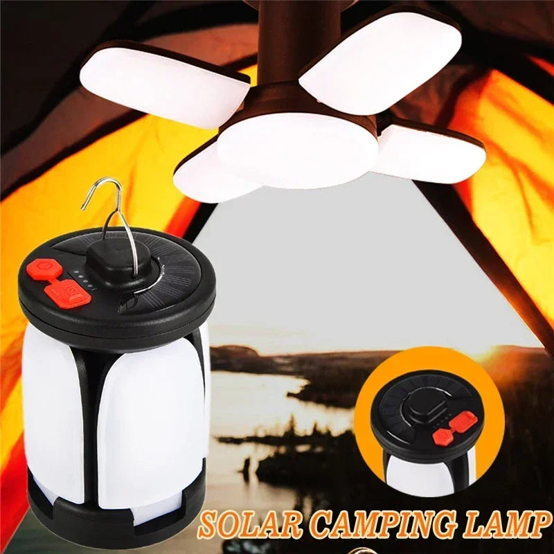 LED Camping Lantern Solar USB Rechargeable Emergency Outdoor Portable Lantern
