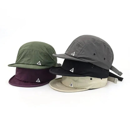 5 Panel Short Brim Quick Dry Baseball Cap Polyester One Size Unisex UPF50 Plus