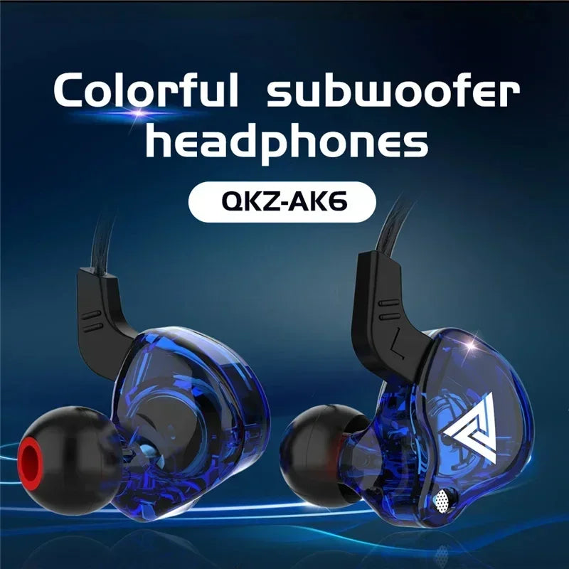 3.5MM Headset Music Earbuds In Ear With Mic Original QKZ AK6 Copper Driver HiFi Wired Earphone Race Sport Headphone Bass Stereo