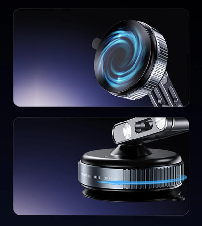 Aluminium Magnetic Car Phone Holder With Vacuum Mount And 360 Degree Rotation
