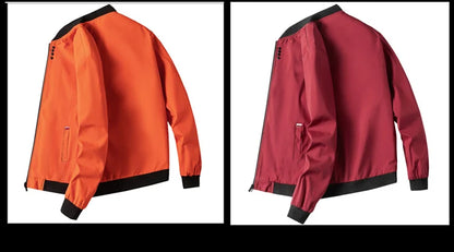 Men's M-4XL Autumn Thin Windproof Cycling Jacket with Zipper Long Sleeve