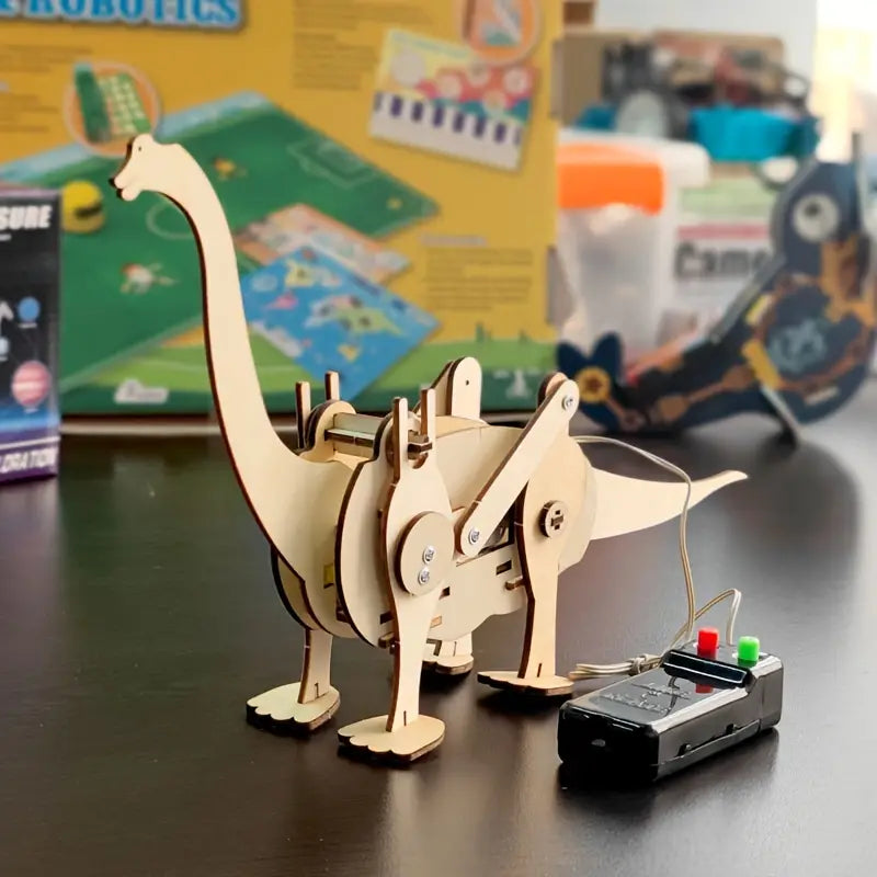 Dinosaur STEM Kit Toys for Kids, 3D Wooden Puzzle Model Robot Model Kit, DIY Educational Science Building STEM Projects