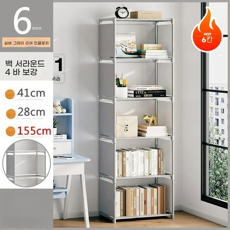 Multi-Layer Bookcase Square Storage Shelf Easy Assembly Bookcase Living Room and Study Bedroom Storage Shelf Simple Bookshelf