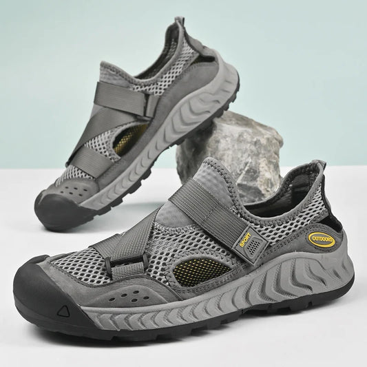 Men's Genuine Leather Sandals Casual Outdoor Beach Shoes