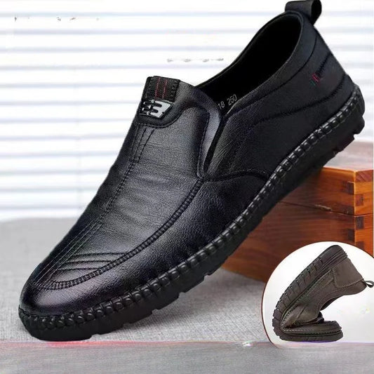 Men PU Leather Loafers Slip-On Non-Slip Breathable Casual Shoes