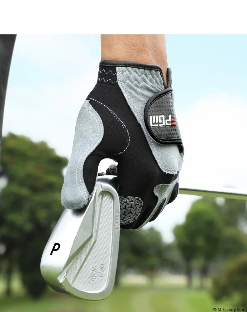 PGM Professional Golf Gloves Microfiber Cloth Fabric Breathable Non-Slip Club Swing Putting Training Glove ST037
