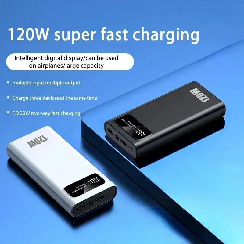 VIVO 500000mAh 120W Power Bank Fast Charging Portable Mobile Power Digital Display Large Capacity External Battery For IPhone