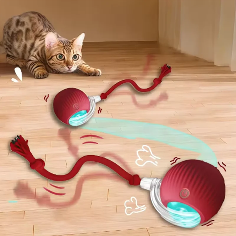 Automatic Teasing Cat Ball & Self-Exciting Cat Stick – Durable Pet Toy