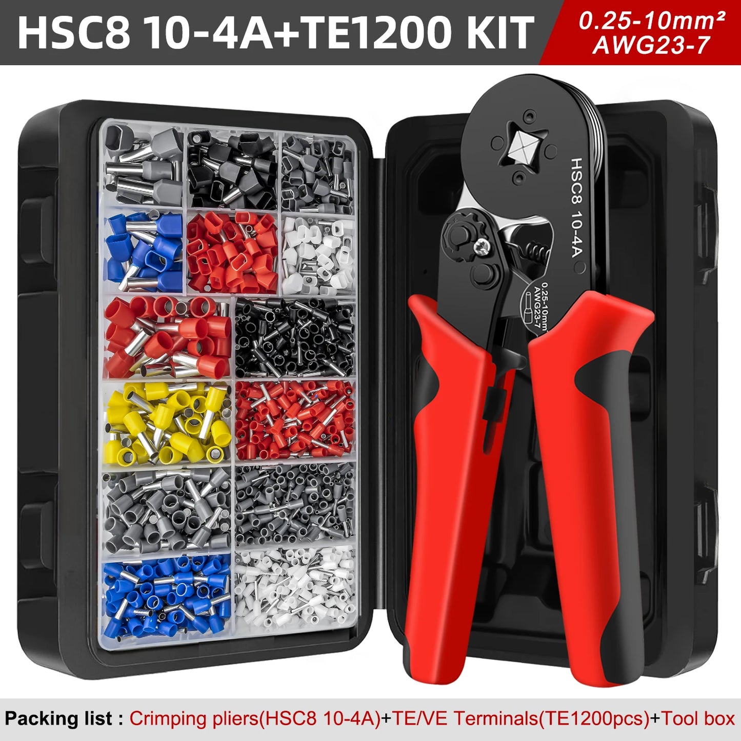 Electrical Tube Insulated Terminal VE Tubular Crimp Terminals Wire Cable Connector Ferrules Terminal Connectors Kit