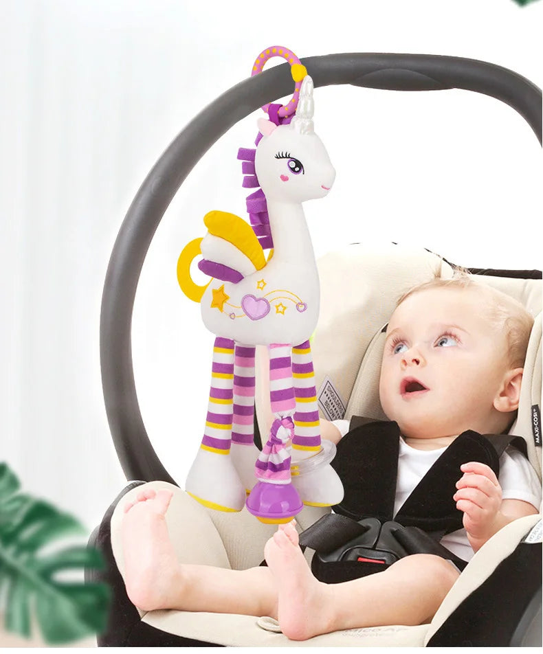 Elephant Plush Lovey With Bell And Rattle 33x20cm Soft Baby Toy