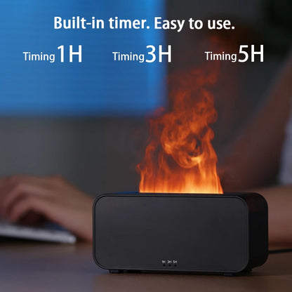 120 mL Aromatherapy Diffuser Humidifier With 3D Flame Night Light For Bedroom