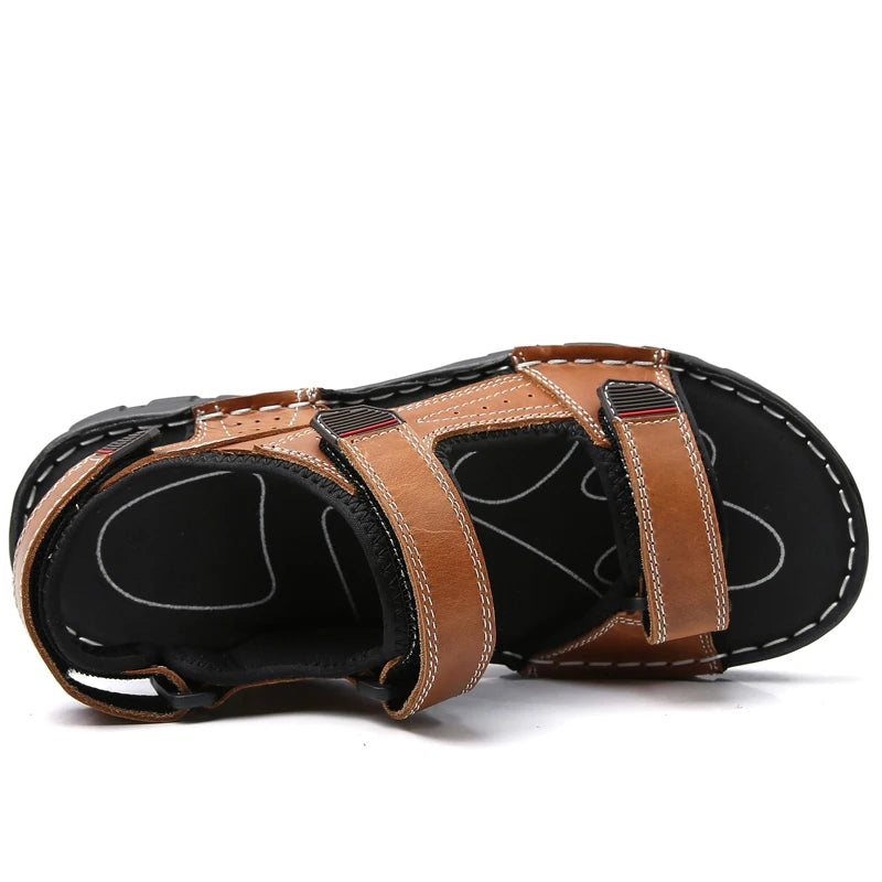 Leather Outdoor Men Sandals Casual Beach Sandals 38-48