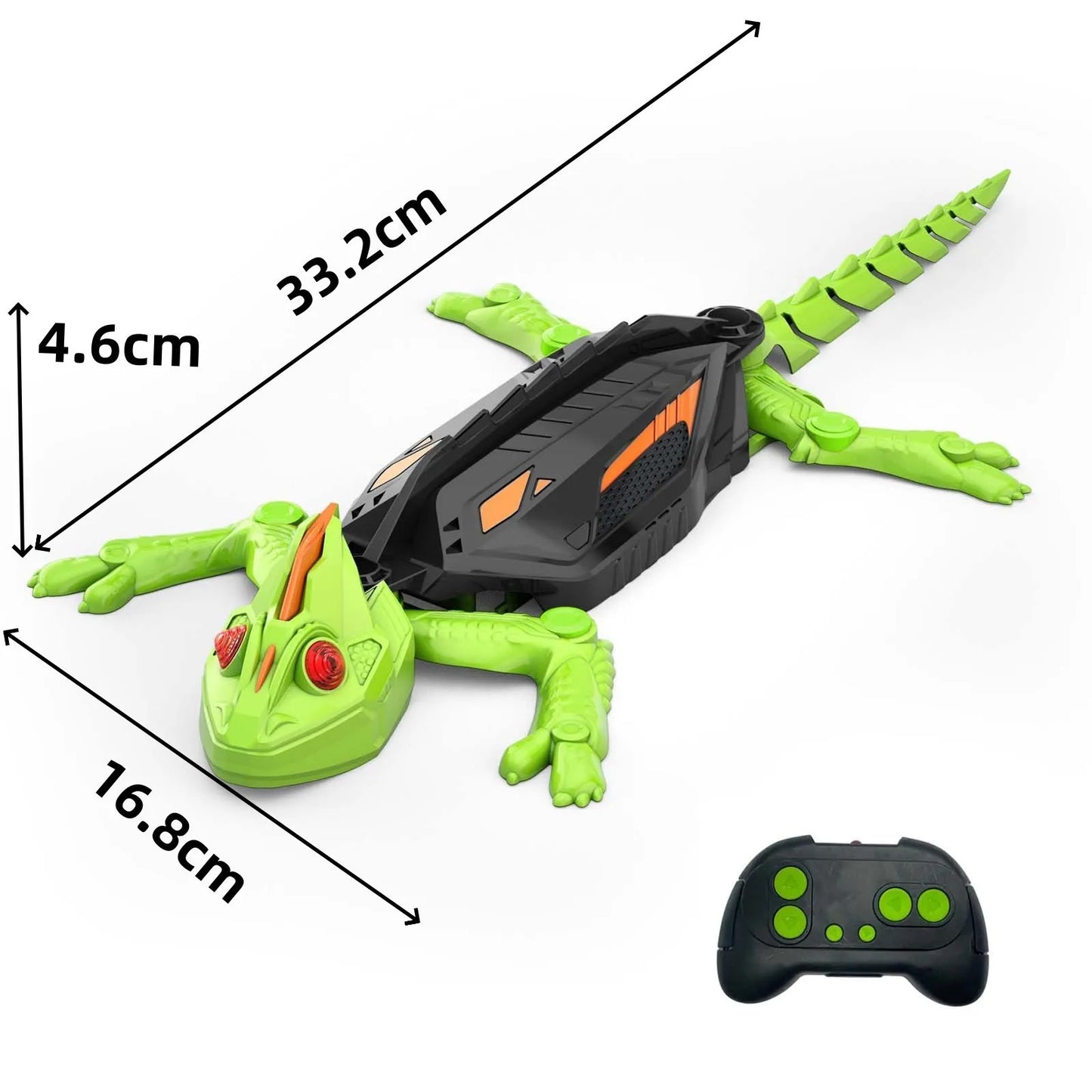 Wall Climbing RC Gecko Toy, Rechargeable Remote Control Lizard with LED Eyes, Dual Mode for Floor & Wall, Gift for Kids Boys 3+