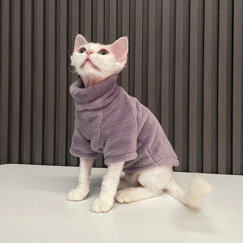 XS-XXL Hairless Cat Sweater Winter Fashion Thickening Warm Sphynx Pet Clothes Comfortable Winter Cat Clothes for Small Dogs Vest
