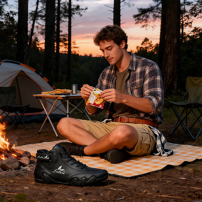 Men Ankle Boots Lace Up Leather Outdoor Casual Footwear