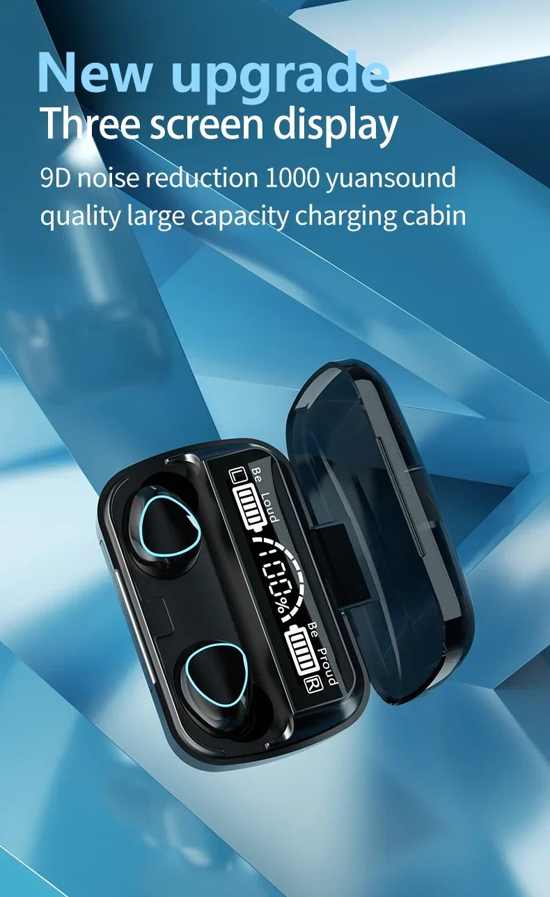 M10 TWS Wireless Earbuds: Sports Waterproof Design, Bluetooth Connection, 9D Stereo Sound + Charging Box & Microphone