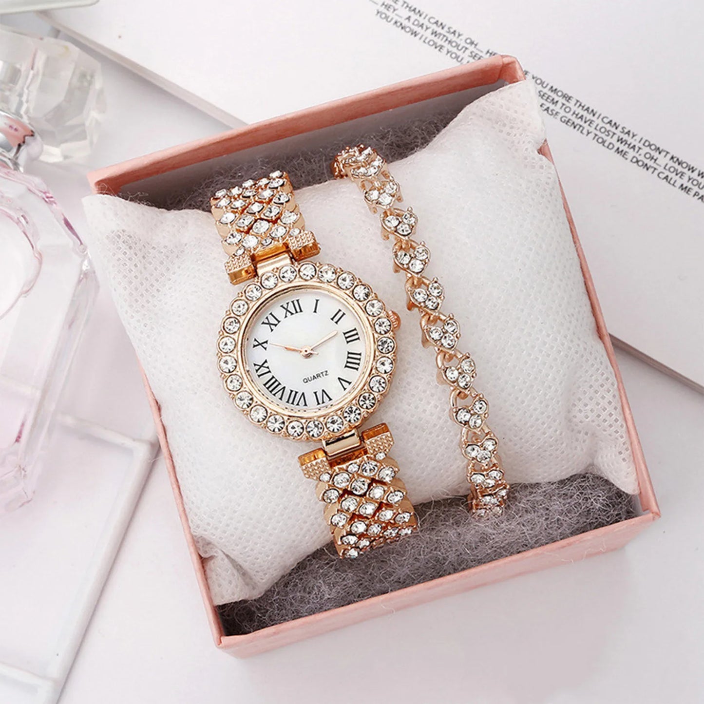 Stylish Women’s Dress Watch & Bracelet Combo – Modern Luxury Look