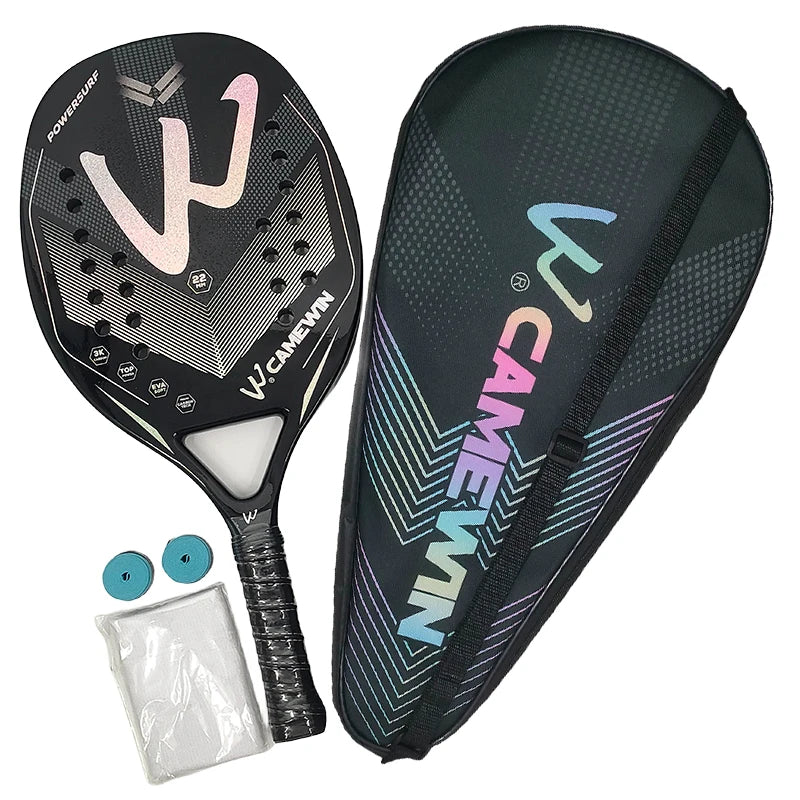 Camewin 3K Beach Tennis Racket Full Carbon Fiber Rough Surface Outdoor Sports Racket For Men Women Adult Tennis Racket The New