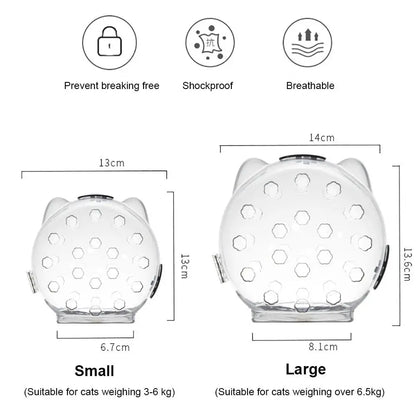 Cat Grooming Hood Breathable PET Transparent Anti Bite Mask