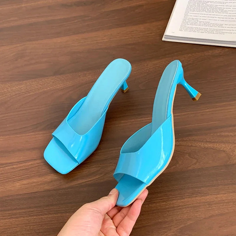 Women High Heel Sandals Summer New Fashion Square Toe Open Toe Women Elegant Casual Comfortable Black High Heel Sandals