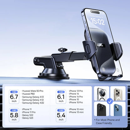 Car Phone Holder With Suction Cup For Dashboard And Windshield Universal