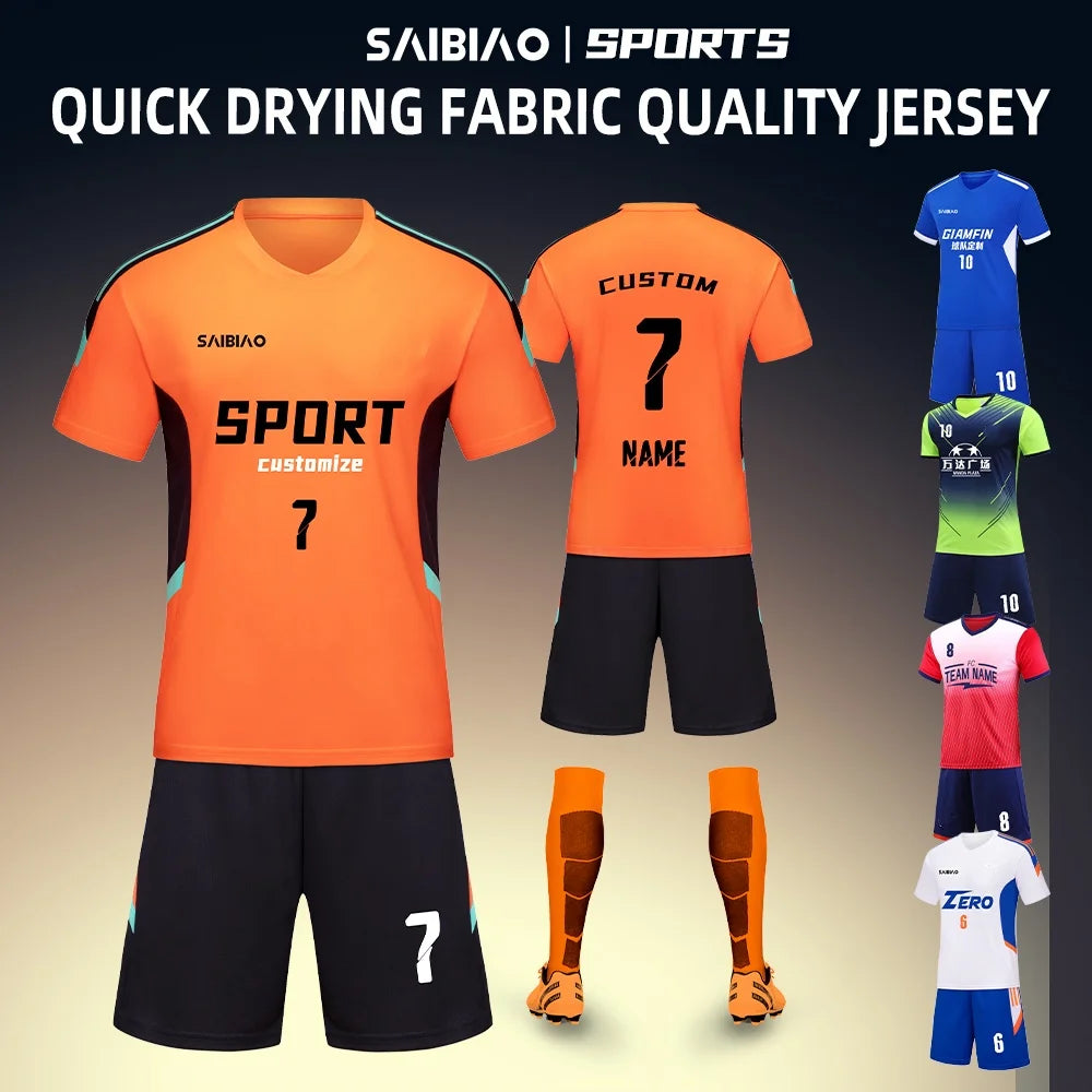 Adult Kid Soccer Jersey Customize Football Uniforms Shirts Men Women Futsal Sportswear Training Tracksuit Sports Outfit Clothes