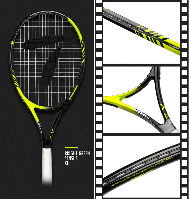 TELOON Genuine Carbon Tennis Racket Beginner College Student Men's and Women's Single with Wire Rebound Tennis Trainer Set