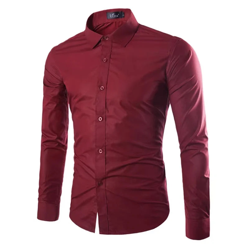 14 Colors Solid Color Men's Fashionable Candy Color Shirt Men's Casual Long Sleeve Shirt for Men