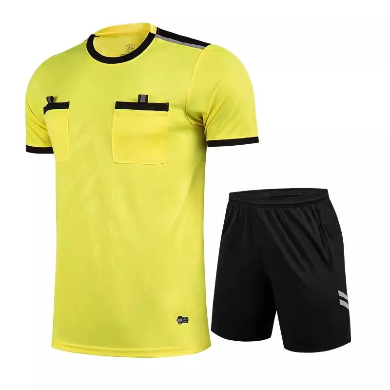 Football Kits 2025 Men Referee Uniforms Soccer Football Jerseys Shirts Pockets Judge Short Sleeve Team Shirt Sportswear Clothes
